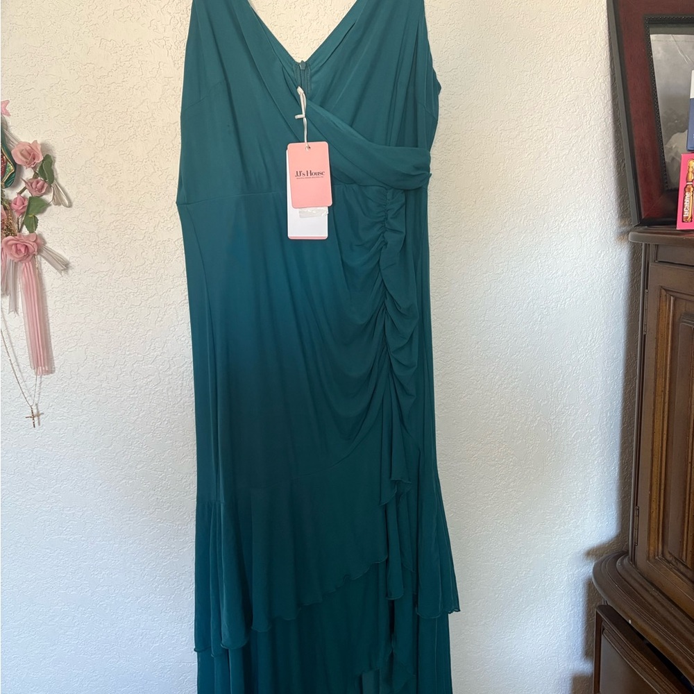 Eliza J Asymmetrical Teal Dress